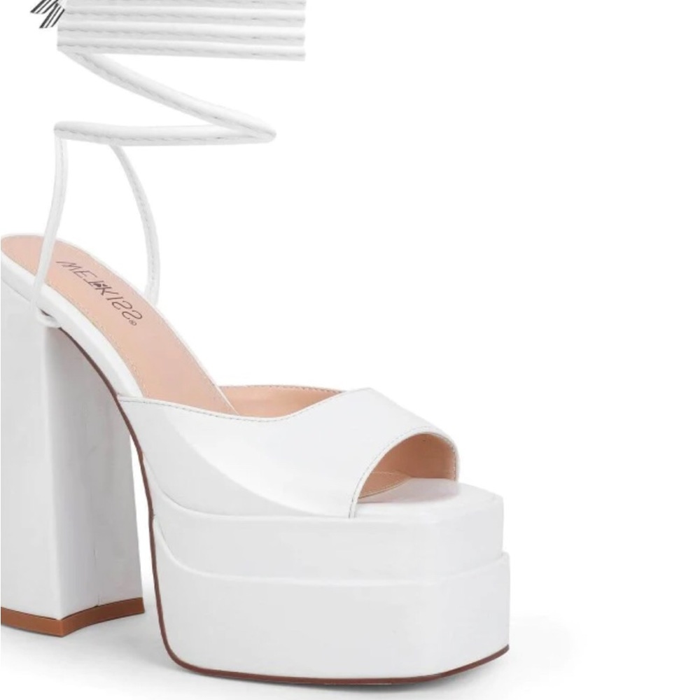 Wetkiss White Platform Heels